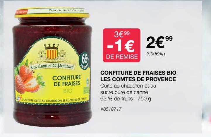 confiture de fraises bio les comtés de provence