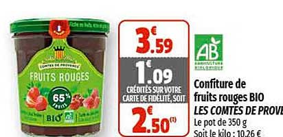 confiture de fruits rouges bio les comtés de provence