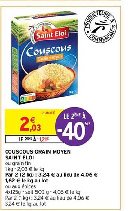 Couscous Grain Moyen Saint éloi
