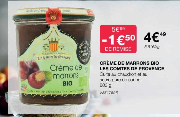 crème de marrons bio les comtés de provence