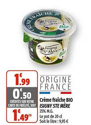 crème fraîche bio isigny ste mère