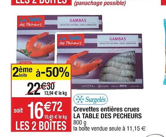 crevettes entières crues la table des pêcheurs