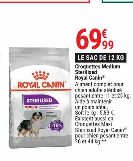 croquettes medium sterilised royal canin