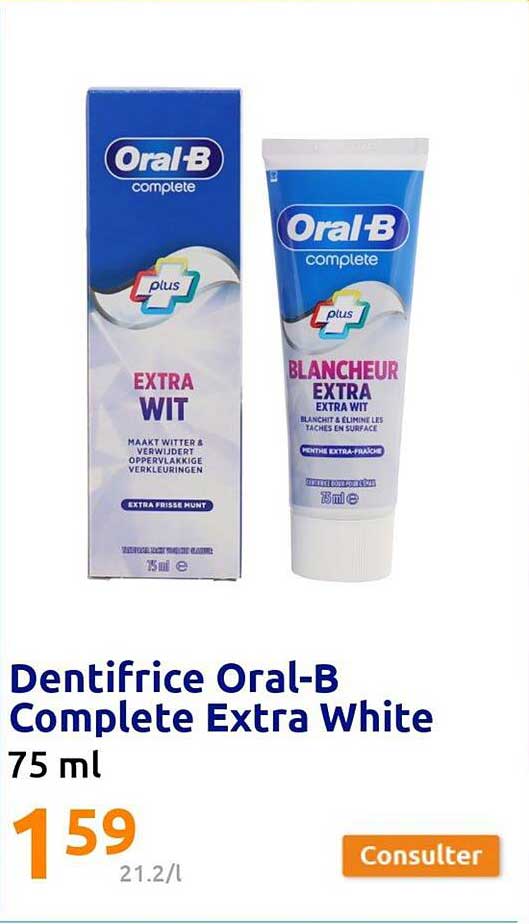 dentifrice oral-b complete extra white