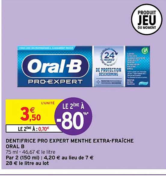 dentifrice pro expert menthe extra-fraîche oral b