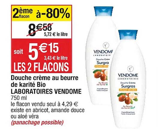 douche crème au beurre de karité bio laboratoires vendome