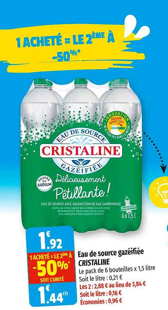 eau de source gazéifiée cristaline