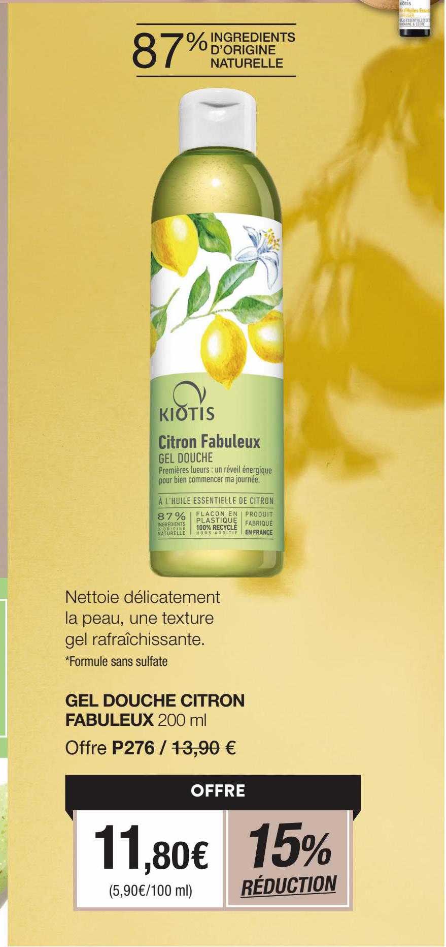 gel douche citron fabuleux kiotis