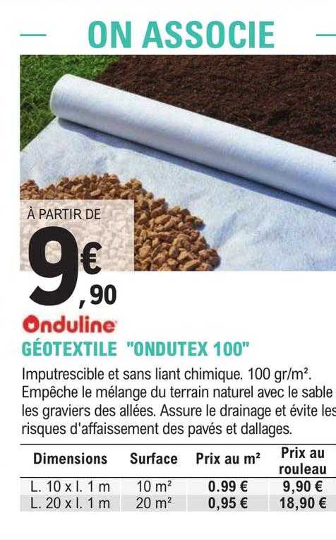 Géotextile "ondutex 100"