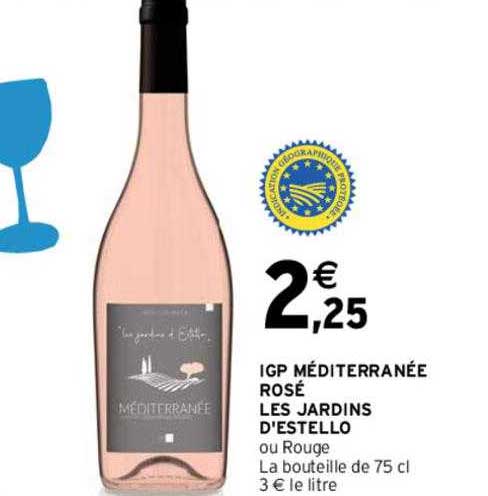 Igp Méditerranée Rosé Les Jardins D'estello