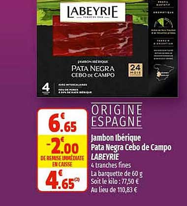 jambon ibérique pata negra cebo de campo labeyrie