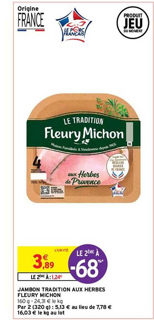 jambon tradition aux herbes fleury michon