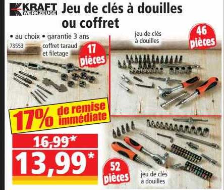 jeu de clés à douilles ou coffret kraft werkzeuge