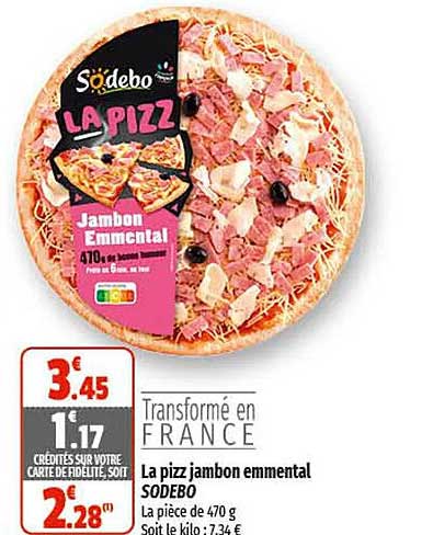 La Pizz Jambon Emmental Sodebo
