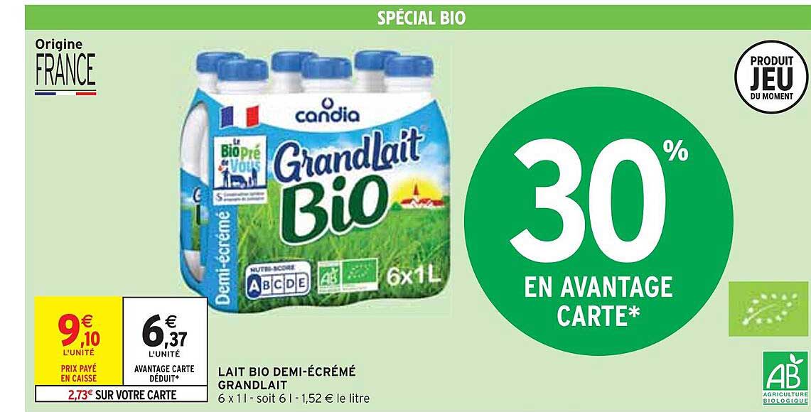 lait bio demi-écrémé grandlait