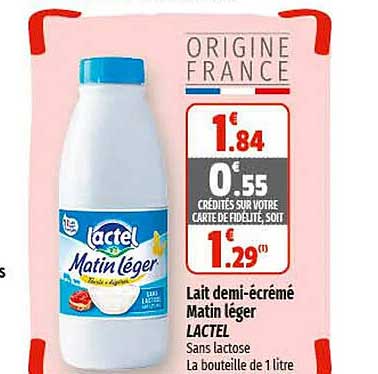 lait demi-écrémé matin léger lactel