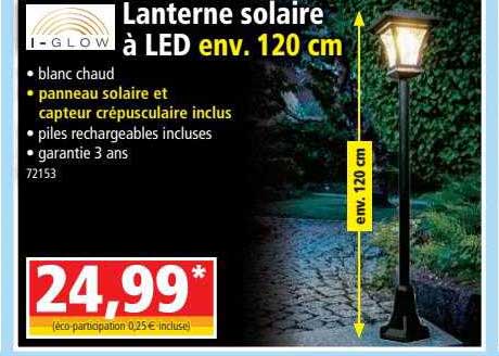 lanterne solaire à led env. 120 cm i-glow