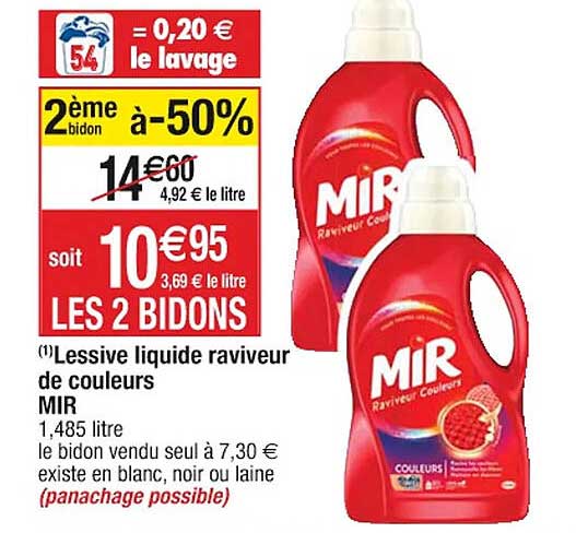 lessive liquide raviveur de couleurs mir