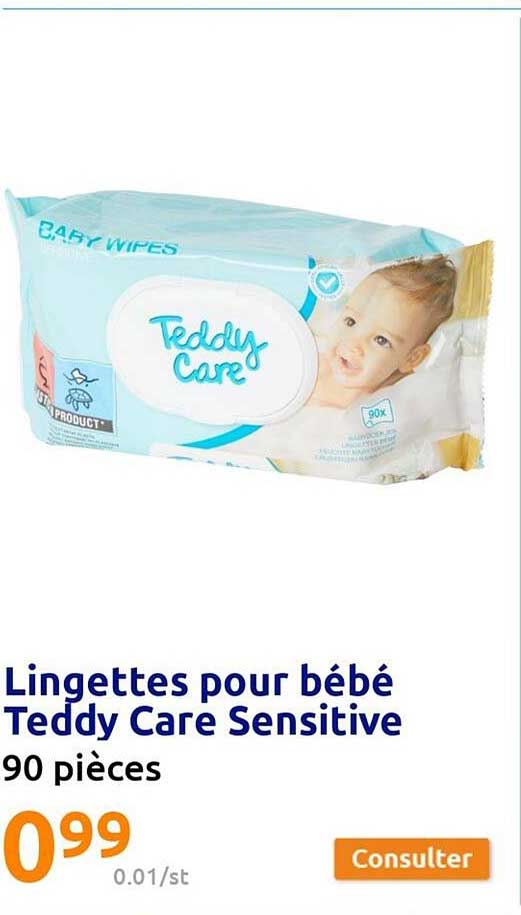 Lingettes Pour Bébé Teddy Care Sensitive