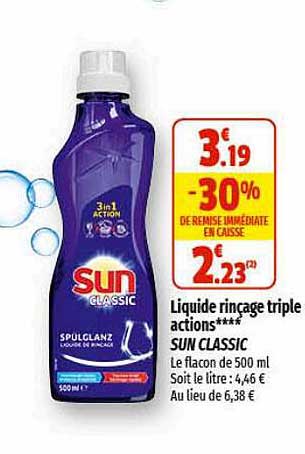 liquide rinçage triple actions sun classic