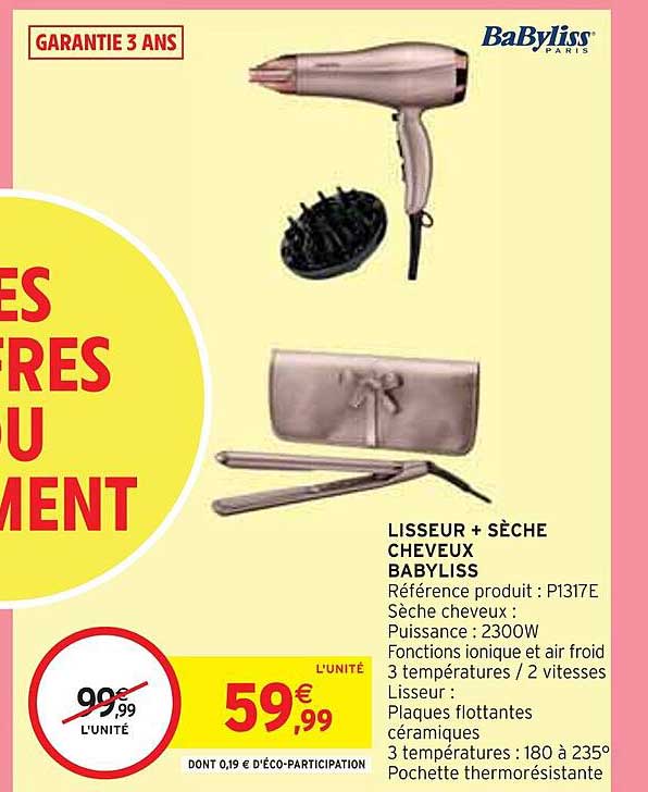 lisseur + sèche cheveux babyliss