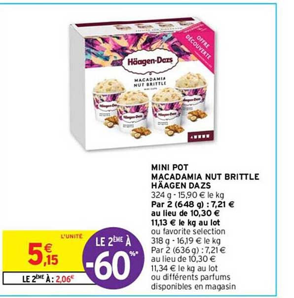 mini pot macadamia nut brittle häagen dazs