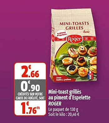 mini-toast grillés au piment d'espelette roger