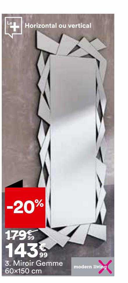 miroir gemme 60 x 150 cm