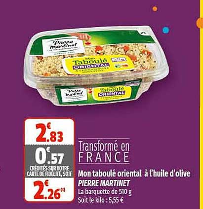 mon taboulé oriental à l'huile d'olive pierre martinet