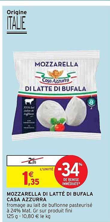 mozzarella di latté di bufala casa azzurra