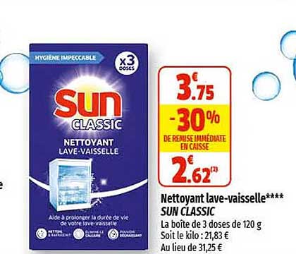 nettoyant lave-vaisselle sun classic