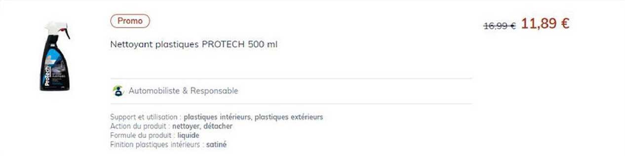 nettoyant plastiques protech 500ml