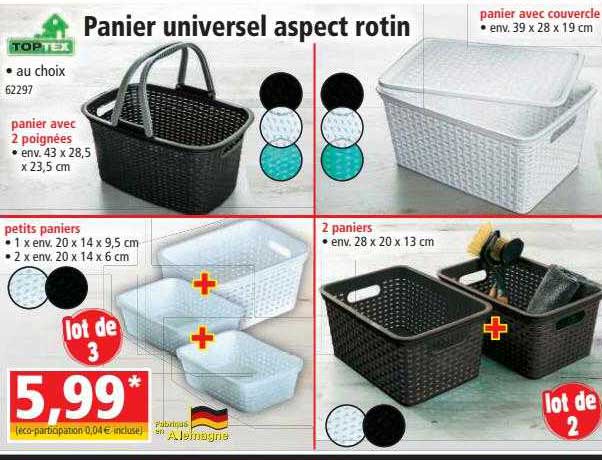 panier universel aspect rotin toptex
