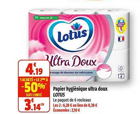 Papier Hygiénique Ultra Doux Lotus