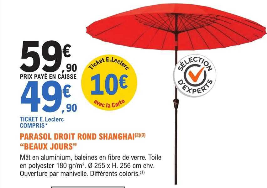 parasol droit rond shanghai "beaux jours"