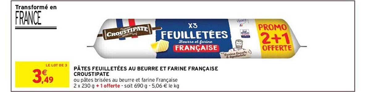 Pâtes Feuilletées Au Beurre Et Farine Française Croustipate