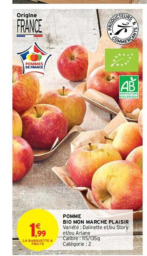 pomme bio mon marché plaisir