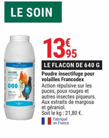poudre insectifuge pour volailles francodex