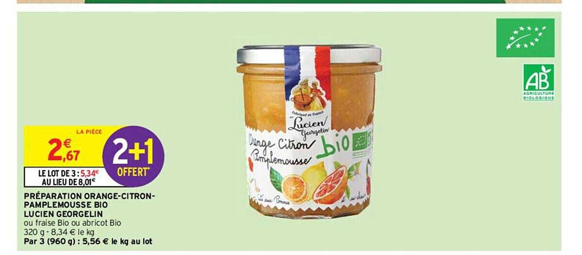 Préparation Orange-citron-pamplemousse Bio Lucien Georgelin