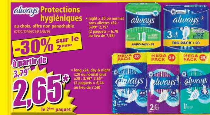 protections hygiéniques always