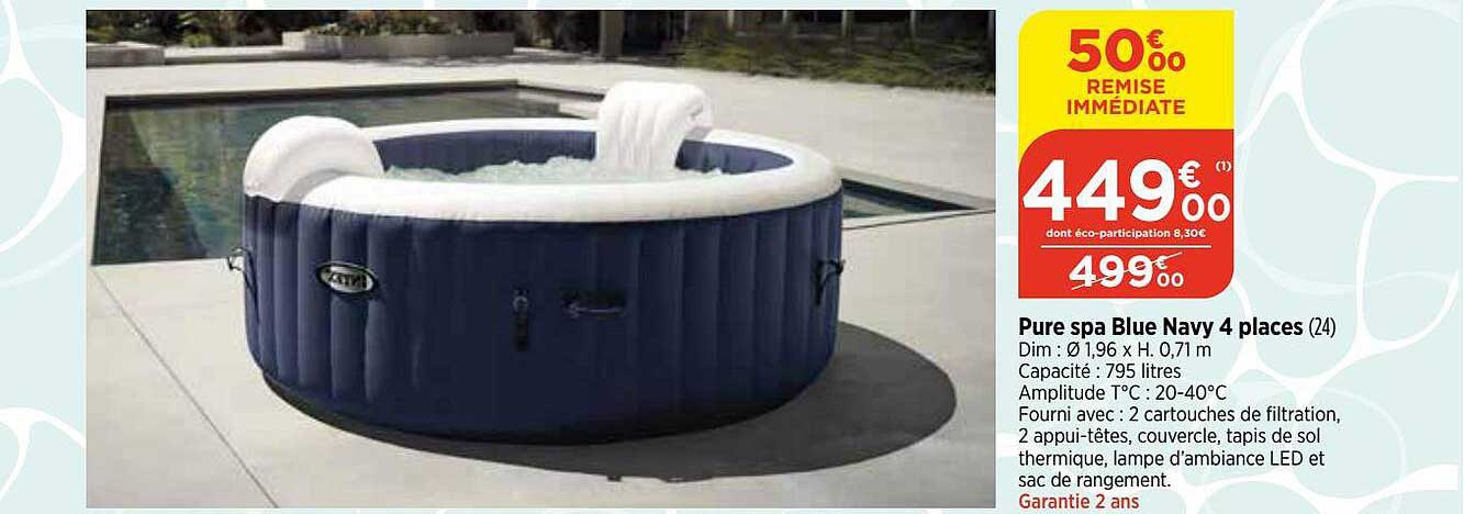 pure spa blue navy 4 places