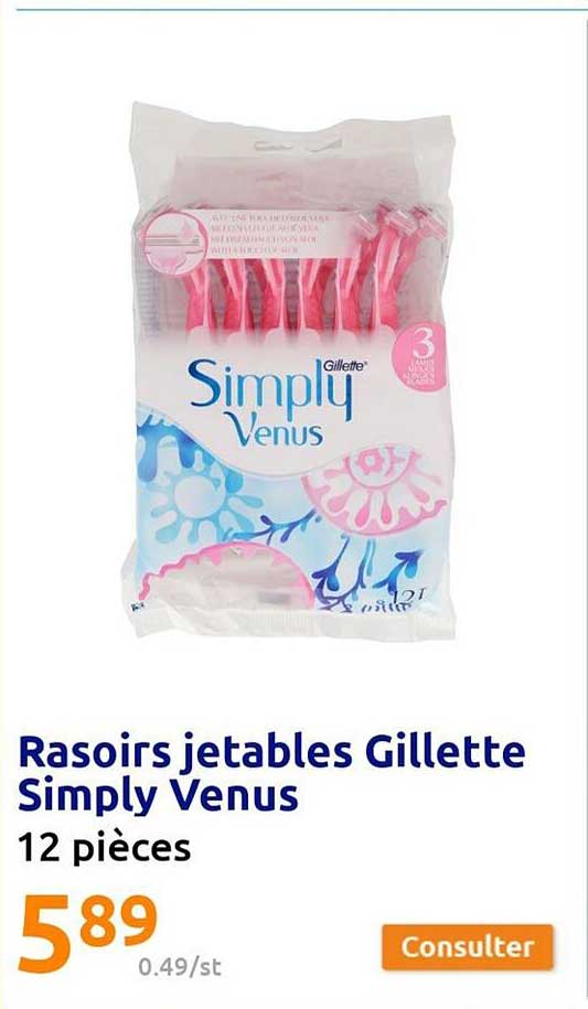 rasoirs jetables gillette simply venus