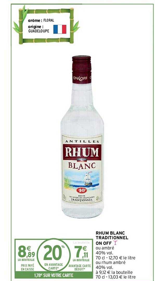 rhum blanc traditionnel on off