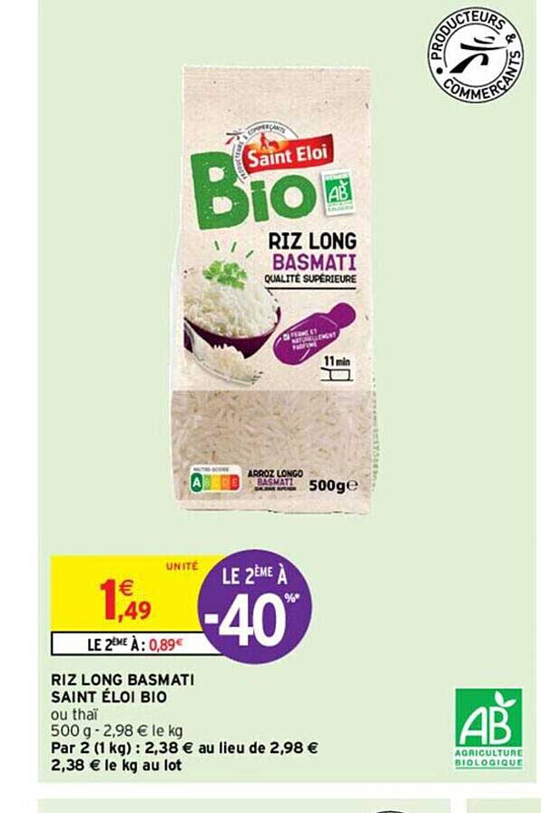 riz long basmati saint éloi bio