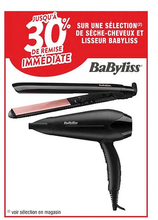 sélection de sèche-cheveux et lisseur babyliss