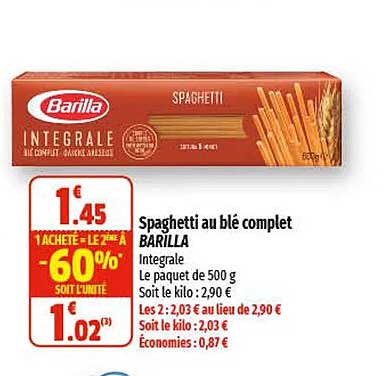 Spaghetti Au Blé Complet Barilla