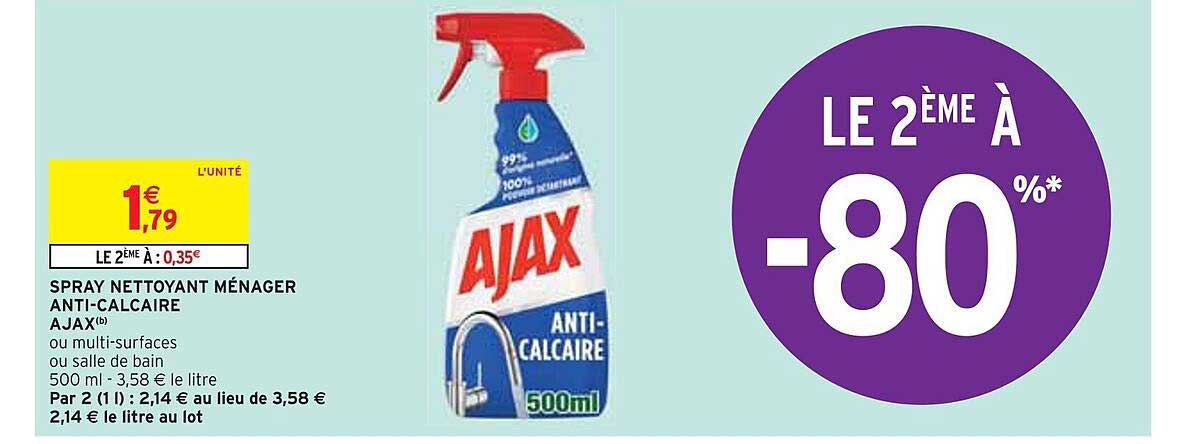 Spray Nettoyant Ménager Anti-calcaire Ajax
