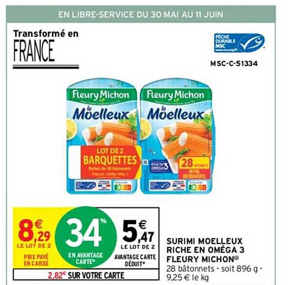 surimi moelleux riche en oméga 3 fleury michon