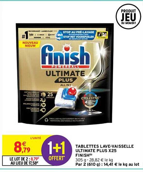 tablette lave-vaisselle ultimate plus x25 finish