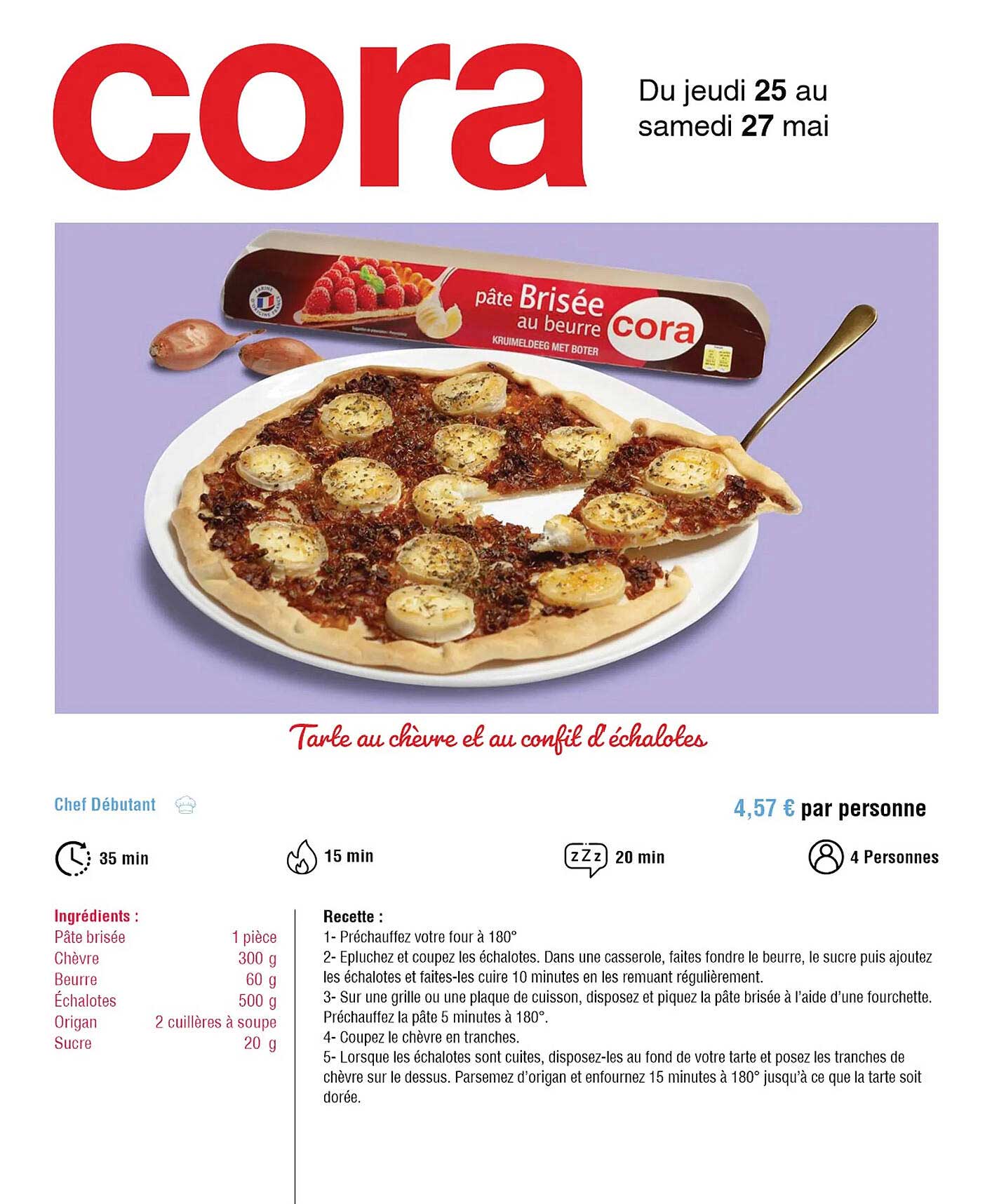 tarte au chèvre et au confit d'échalotes